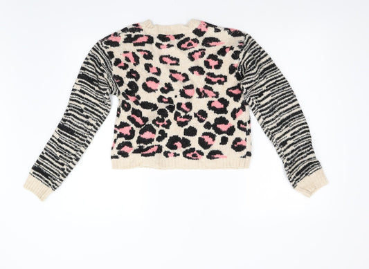 Matalan Girls Multicoloured Animal Print Pullover Jumper Size 13 Years