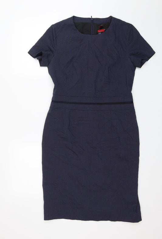 Grieff Womens Blue Pencil Dress Size 12
