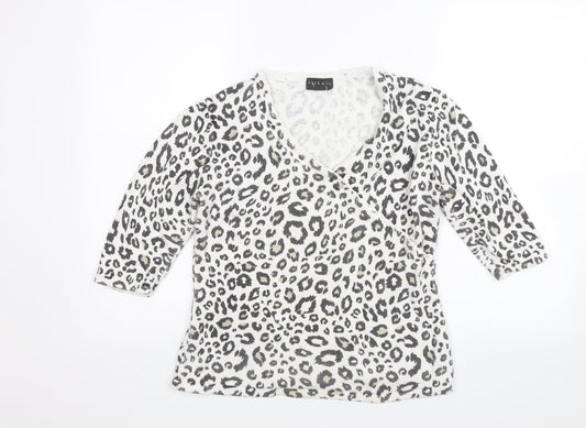 Womens UK Size 14 Alex & Co White Basic Blouse