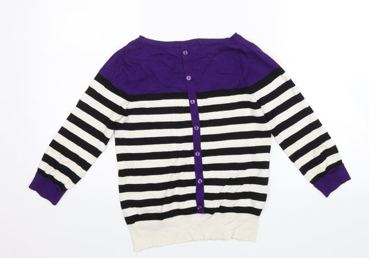 Autonomy Womens Purple Striped Pullover Jumper Size 8