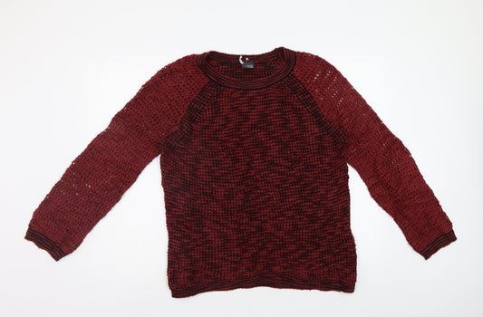 Sparkle & Fade Womens Red Pullover Jumper Size L