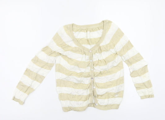 Womens UK Size S Preworn Beige Cardigan Jumper