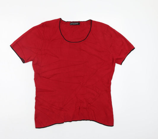 Womens UK Size L Just Elegance Red Pullover Jumper