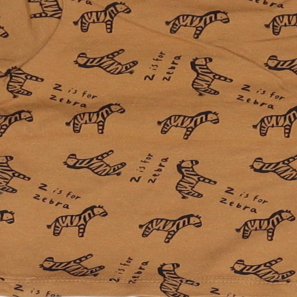 Brand and care label for F&F Baby Brown Animal Print Basic T-Shirt, size 0-3, Months