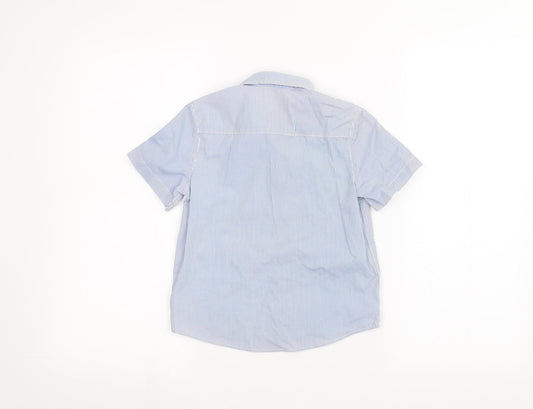 H&M Boys Blue Striped Basic Button-Up Size 5-6 Years