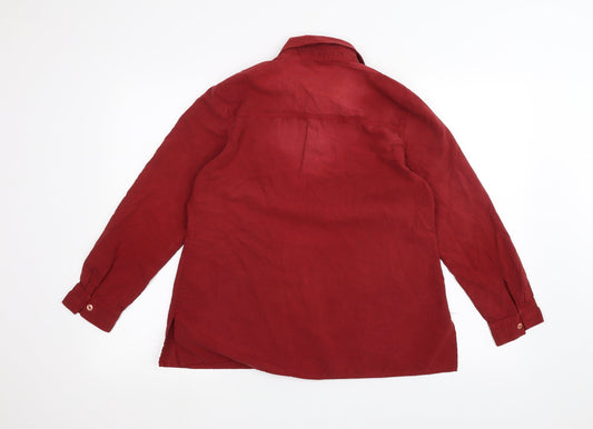 Womens UK Size 14 BHS Red Basic Button-Up