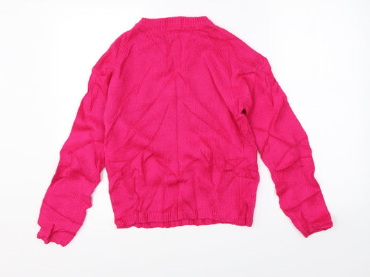 I Love Girls Wear Girls Pink Knit Pullover Jumper Size 12 Years - unicorn