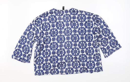 Womens UK Size M Divided Blue Cardigan Jumper