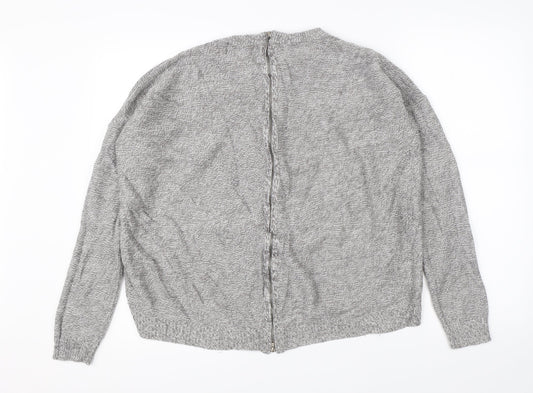 Womens UK Size M Papaya Grey Full Zip Jumper
