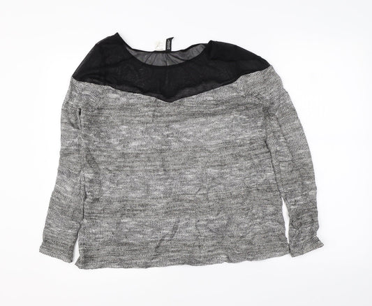 Womens UK Size M Divided Grey Pullover Jumper