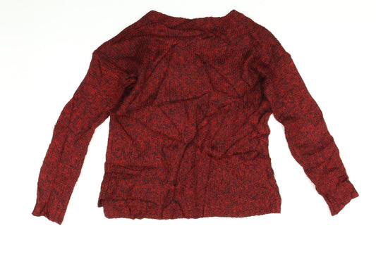 Heart and Soul Womens Red Pullover Jumper Size 10 - panda face