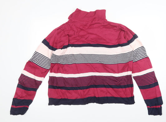 EWM Womens Multicoloured Striped Pullover Jumper Size L