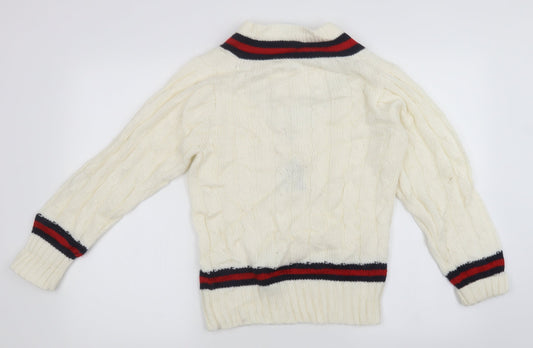 falcon sportwear Boys White Pullover Jumper
