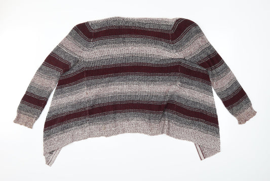 Charlotte Russe Womens Multicoloured Striped Cardigan Jumper Size XL