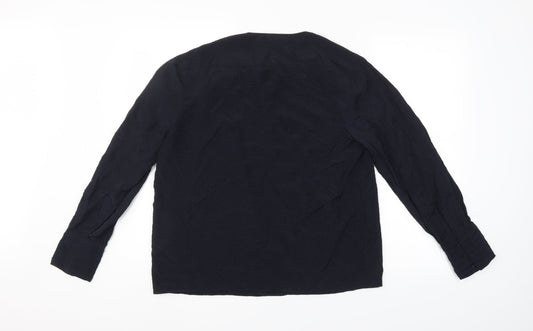 Womens UK Size M Mango Blue Basic Blouse