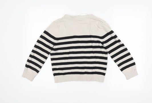 H&M Womens Black Striped Pullover Jumper Size XS