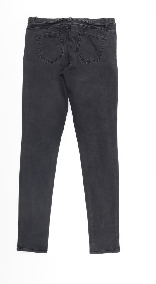 Denim & Co. Womens Black Denim Straight Jeans Size 12 L31 in