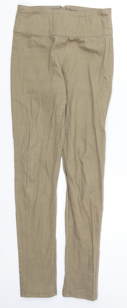 Womens UK Size 27 in Pieces Regular Fit Beige Trousers