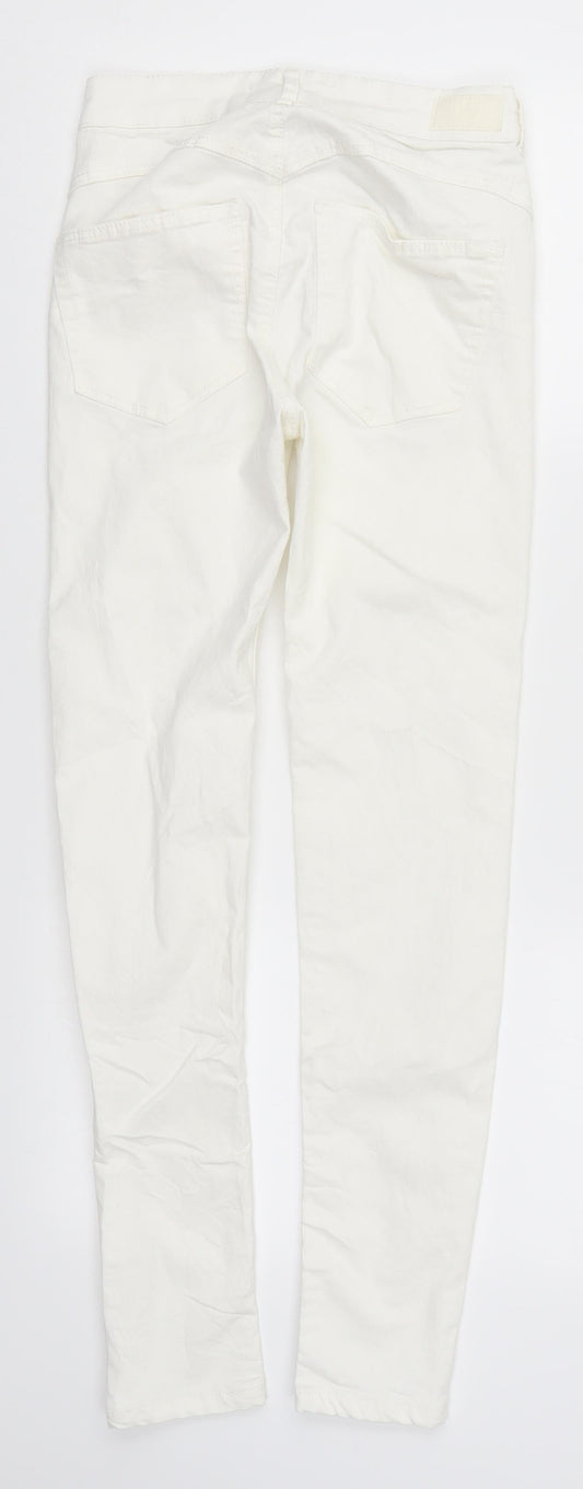 Pull&Bear Womens White  Denim Skinny Jeans Size 6 L26.5 in