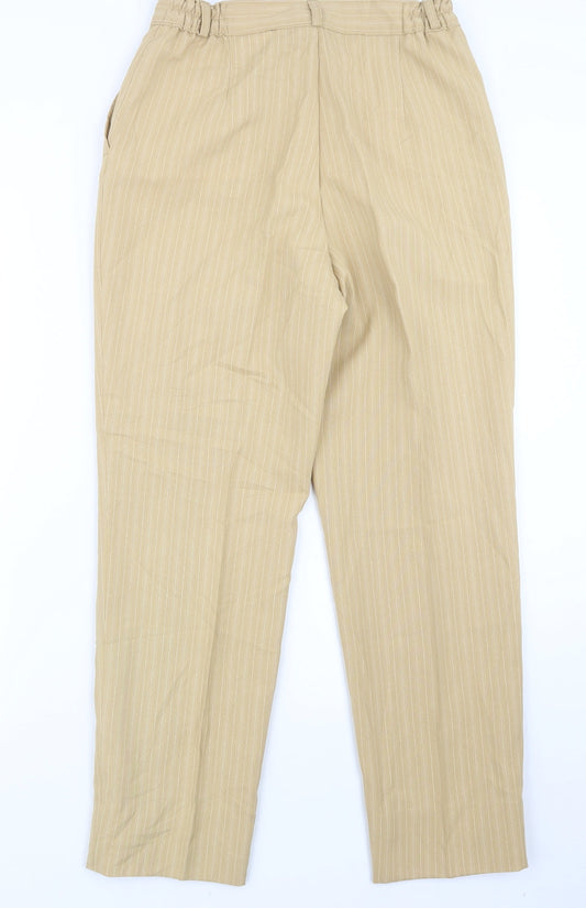 Award Womens Beige Striped Trousers Size 12 L27.5 in