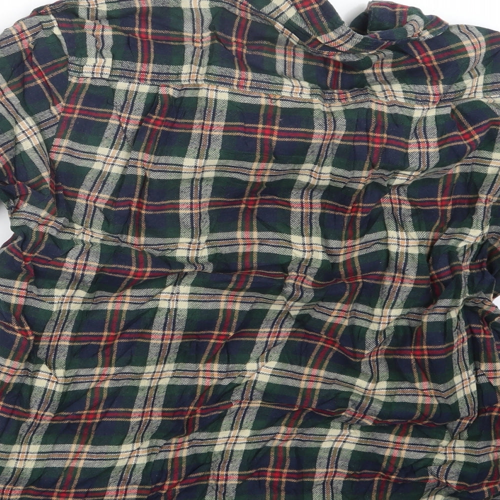 Primark Mens Blue Check Button-Up Size L
