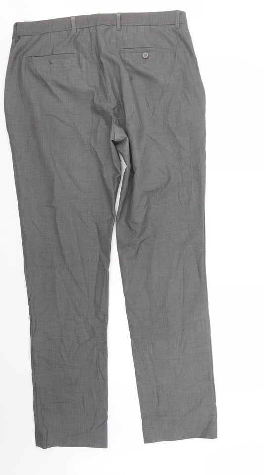 Fluid Mens Grey Trousers Size 36 in L34 in