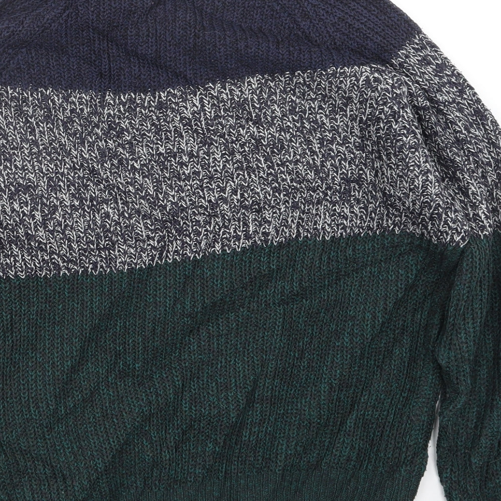 Cedar Wood State Mens Green Knit Pullover Jumper Size S