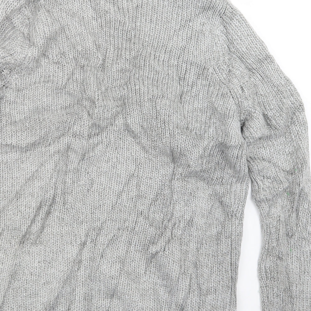 Womens UK Size L Papaya Grey Cardigan Jumper