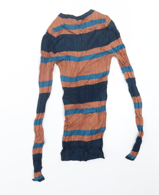 Primark Womens Beige Striped Pullover Jumper Size 8