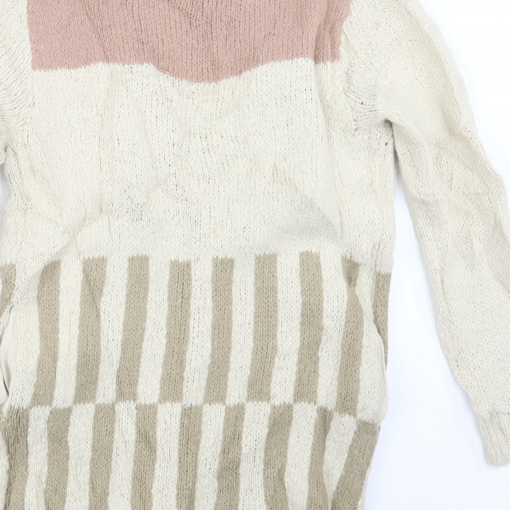 Womens UK Size S Silence + Noise Beige Cardigan Jumper