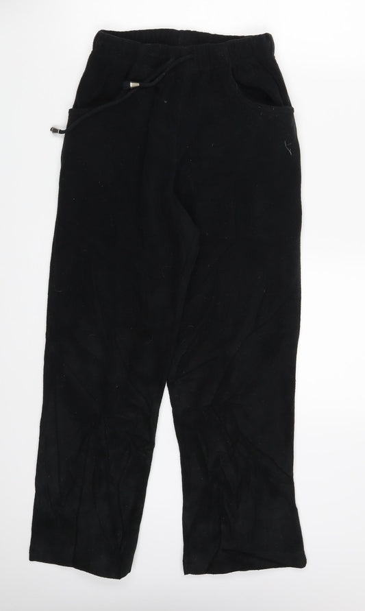 Womens UK Size 8 Damart Regular Fit Sweatpants Black Trousers