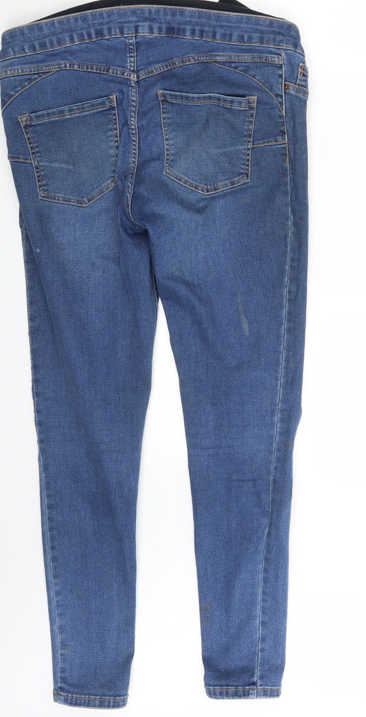 New Look Womens Blue Denim Jegging Leggings Size 12 L28 in