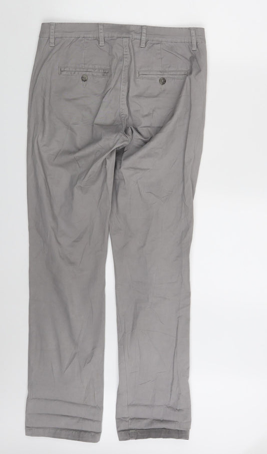 Womens UK Size 10 Up Fashion Regular Fit Chino Grey Trousers