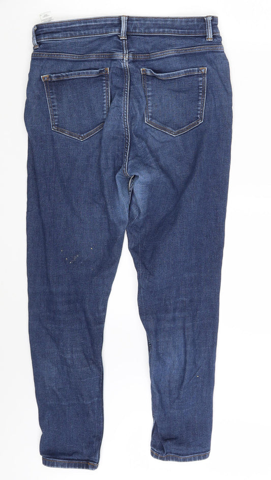 M&S Womens Blue Denim Skinny Jeans Size 12 L24 in