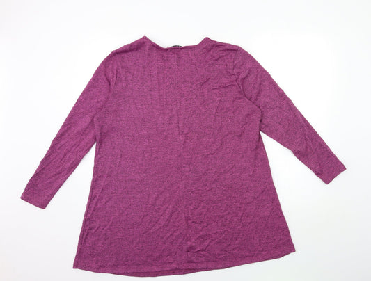 Grace Womens Purple Knit Pullover Jumper Size 16