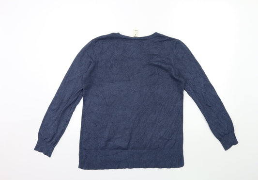 Now Womens Blue Knit Pullover Jumper Size S