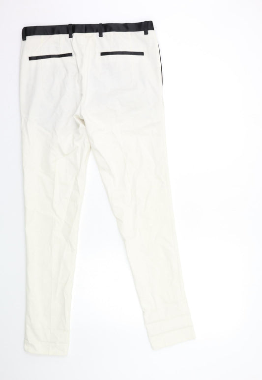Womens UK Size 32 in ASOS Regular Fit White Trousers