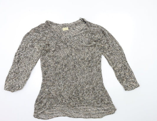 Womens UK Size 12 Crafted Brown Pullover Jumper