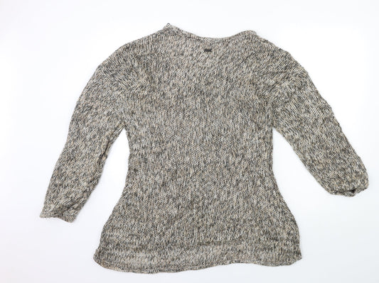 Crafted Womens Brown Knit Pullover Jumper Size 12