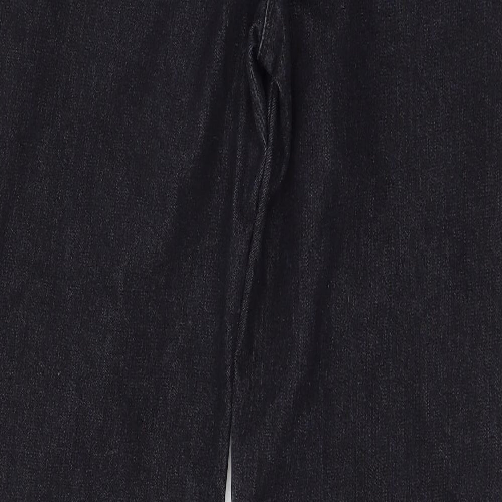 Womens UK Size 10 Preworn Regular Fit Straight Black Jeans