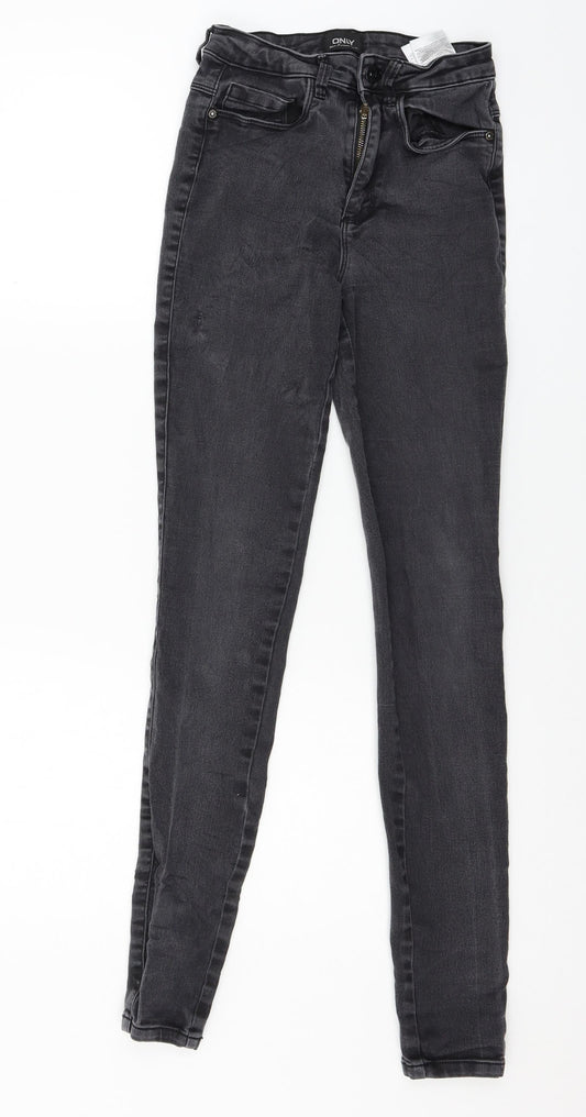 Additional front view of Only women’s grey denim skinny jeans, size S, 29-inch leg