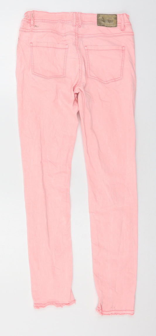 Womens UK Size 28 in Review Regular Fit Skinny Pink Jeans