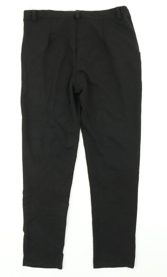 Womens UK Size 12 Boohoo Regular Fit Dress Pants Black Trousers