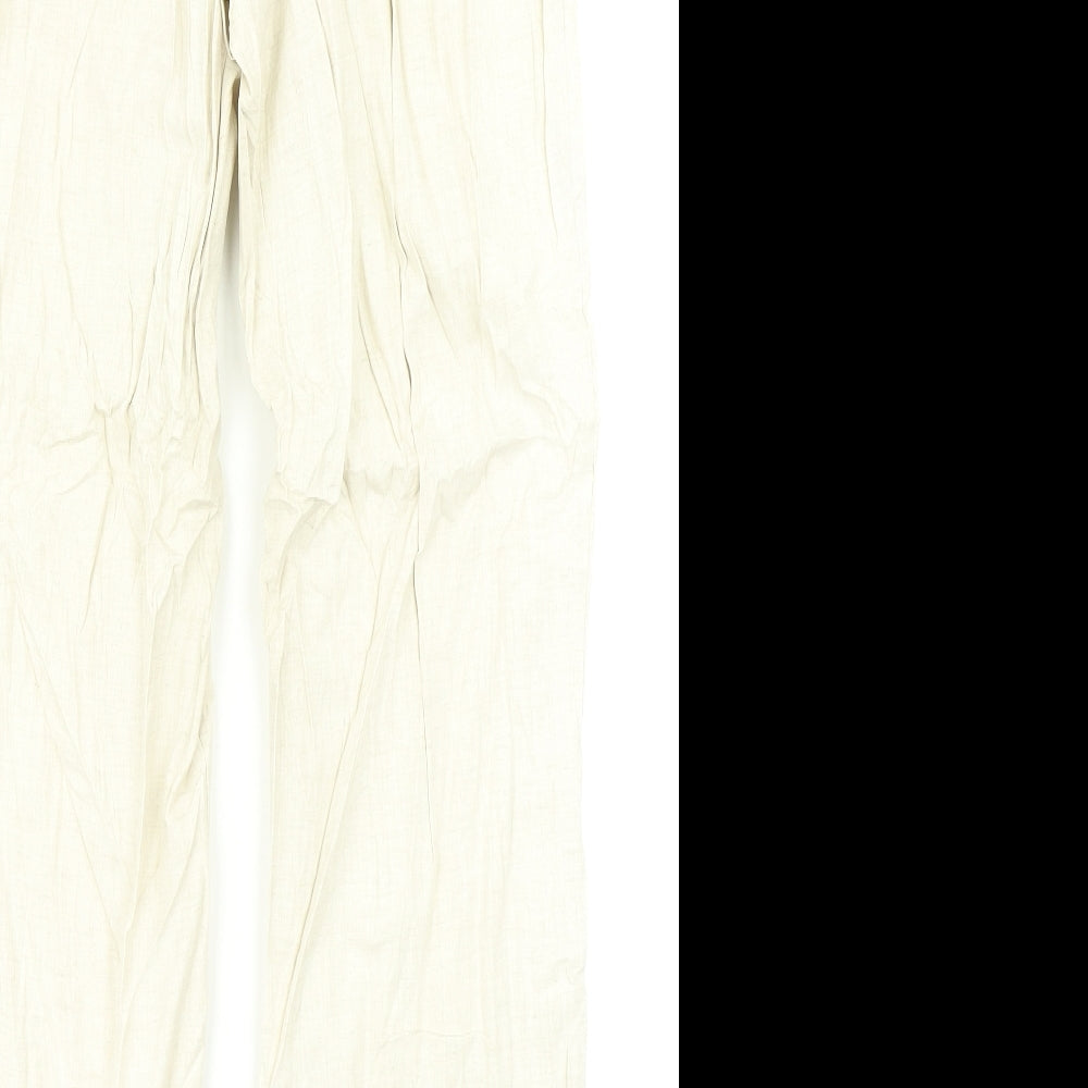 Womens UK Size 14 Marks & Spencer Regular Fit Dress Pants Beige Trousers