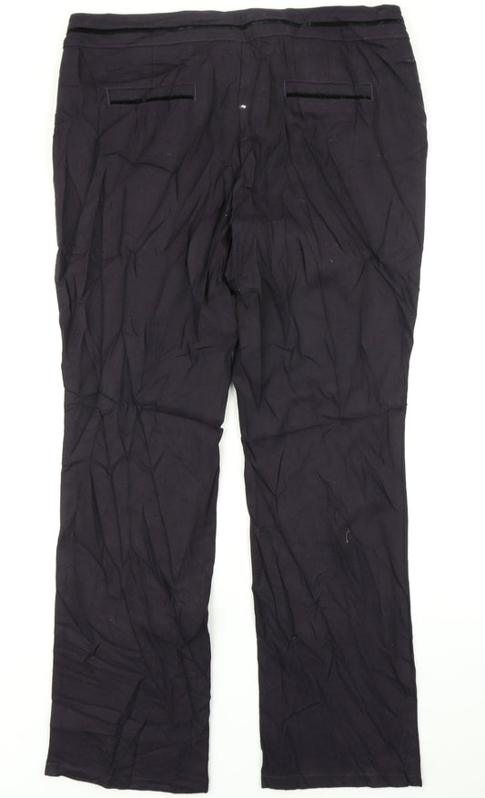 Per Una Womens Purple Herringbone Dress Pants Trousers Size 36 in L29 in