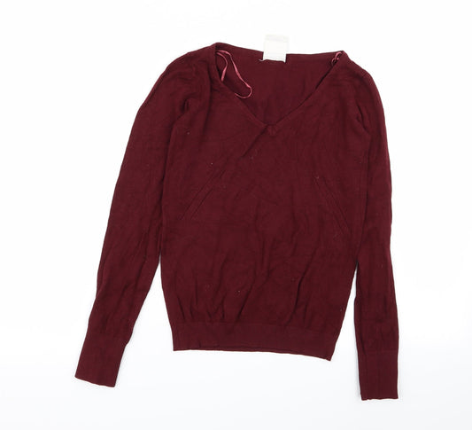 Womens UK Size S Pull&Bear Red Pullover Jumper