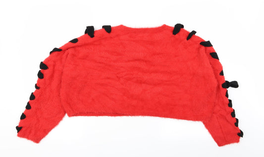 Womens UK Size M Missguided Red Pullover Jumper