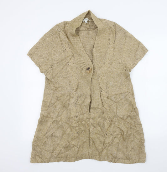 Womens UK Size M EAST Brown Cardigan Jumper