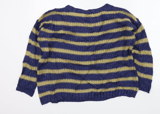 Louche Womens Blue Striped Pullover Jumper Size 10