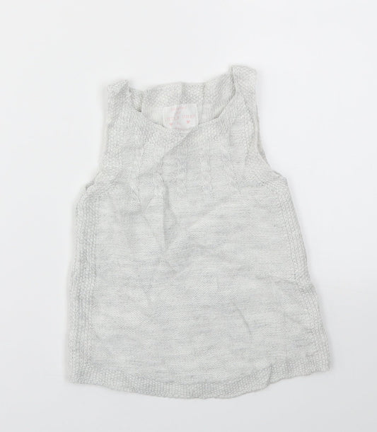 F&F Girls Grey Jumper Dress Size 9-12 Months